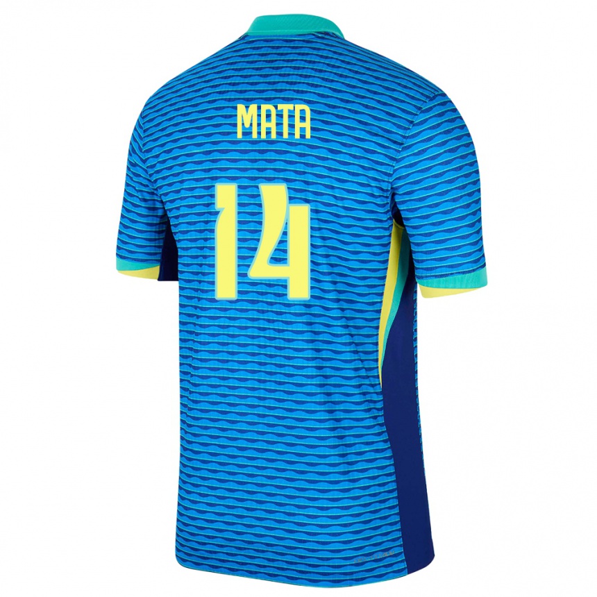 Niño Fútbol Camiseta Brasil Da Mata #14 Azul 2ª Equipación 24-26