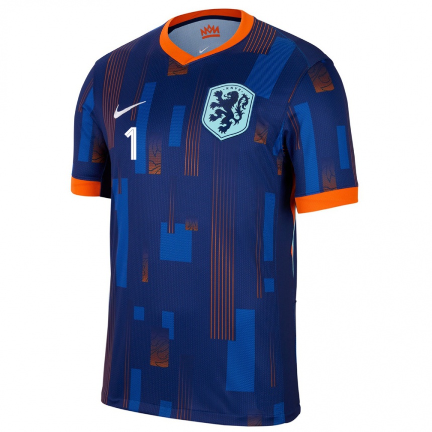 Niño Fútbol Camiseta Países Bajos Jacintha Weimar #1 Azul 2ª Equipación 24-26