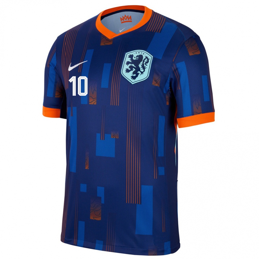 Niño Fútbol Camiseta Países Bajos Nadine Noordam #10 Azul 2ª Equipación 24-26