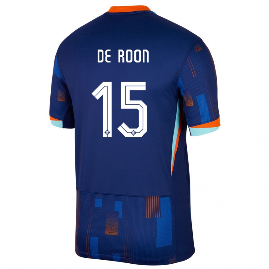 Niño Fútbol Camiseta Países Bajos Marten De Roon #15 Azul 2ª Equipación 24-26