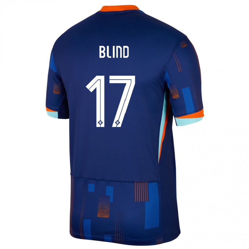 Niño Fútbol Camiseta Países Bajos Daley Blind #17 Azul 2ª Equipación 24-26