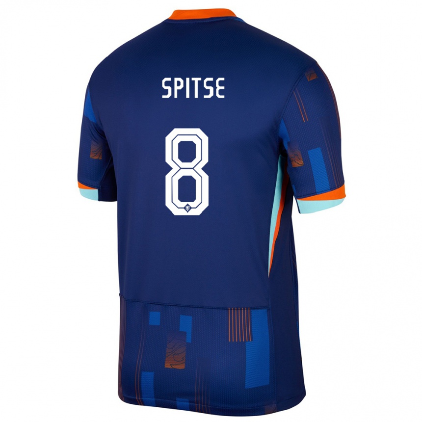 Niño Fútbol Camiseta Países Bajos Sherida Spitse #8 Azul 2ª Equipación 24-26