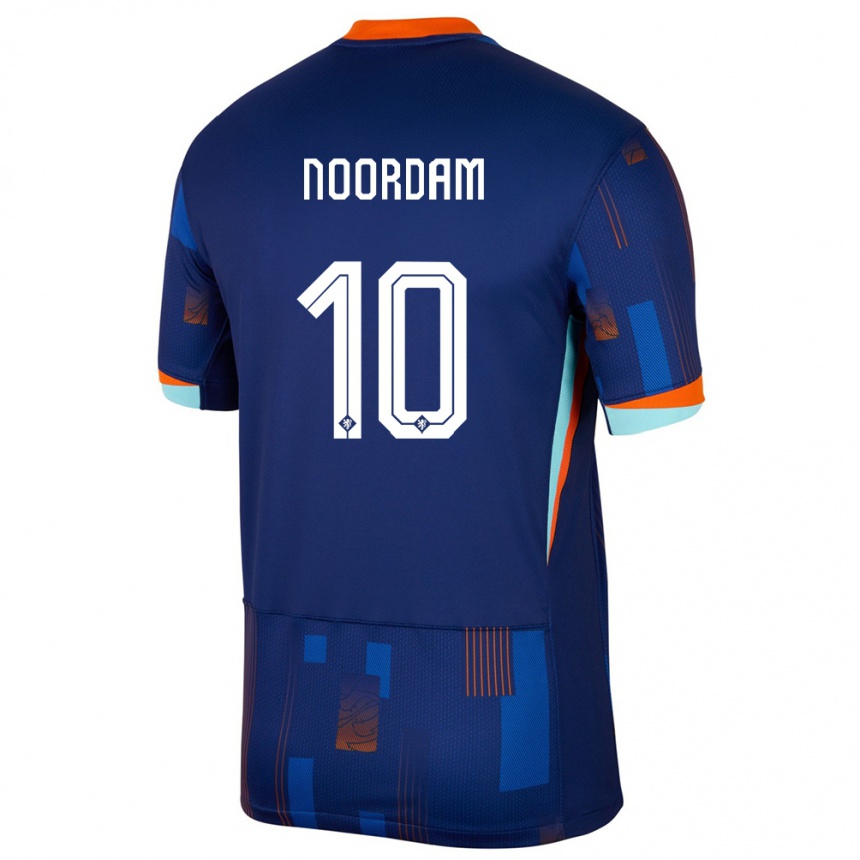 Niño Fútbol Camiseta Países Bajos Nadine Noordam #10 Azul 2ª Equipación 24-26