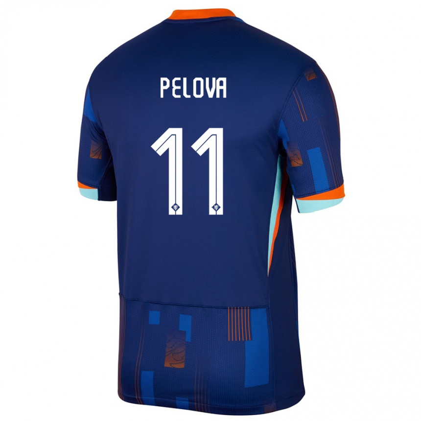 Niño Fútbol Camiseta Países Bajos Victoria Pelova #11 Azul 2ª Equipación 24-26