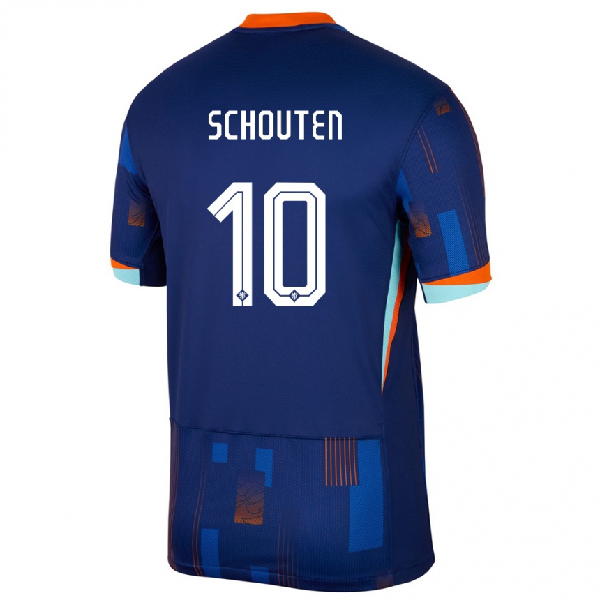 Niño Fútbol Camiseta Países Bajos Lewis Schouten #10 Azul 2ª Equipación 24-26