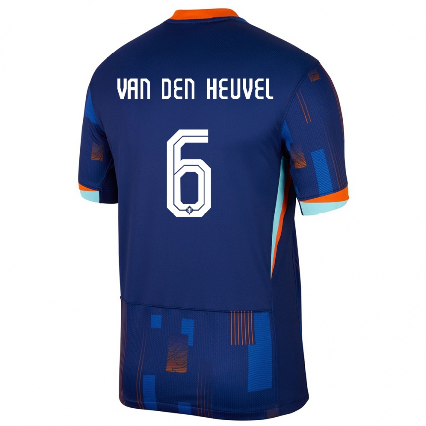 Niño Fútbol Camiseta Países Bajos Tim Van Den Heuvel #6 Azul 2ª Equipación 24-26