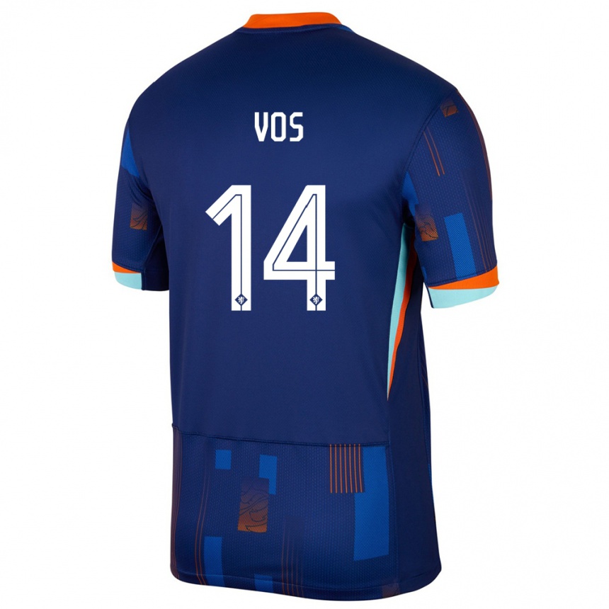 Niño Fútbol Camiseta Países Bajos Silvano Vos #14 Azul 2ª Equipación 24-26