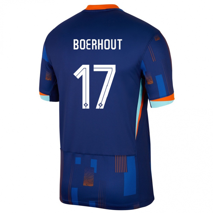 Niño Fútbol Camiseta Países Bajos Yoram Boerhout #17 Azul 2ª Equipación 24-26