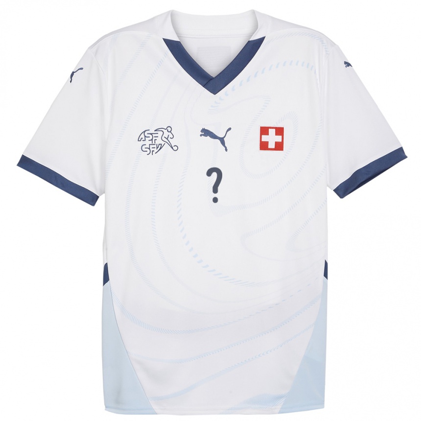 Niño Fútbol Camiseta Suiza Su Nombre #0 Blanco 2ª Equipación 24-26