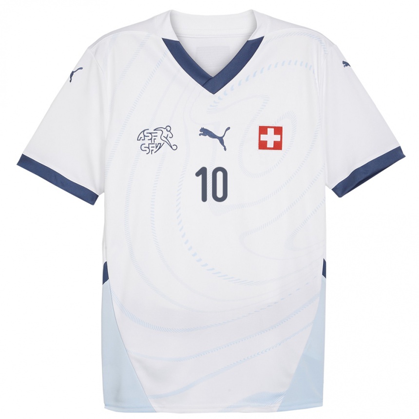 Niño Fútbol Camiseta Suiza Ramona Bachmann #10 Blanco 2ª Equipación 24-26