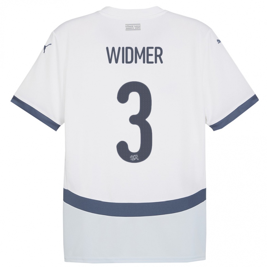 Niño Fútbol Camiseta Suiza Silvan Widmer #3 Blanco 2ª Equipación 24-26