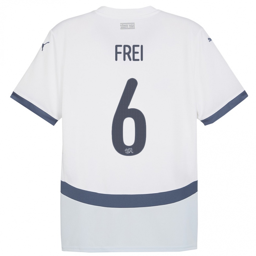 Niño Fútbol Camiseta Suiza Fabian Frei #6 Blanco 2ª Equipación 24-26