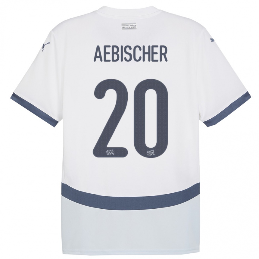 Niño Fútbol Camiseta Suiza Michel Aebischer #20 Blanco 2ª Equipación 24-26