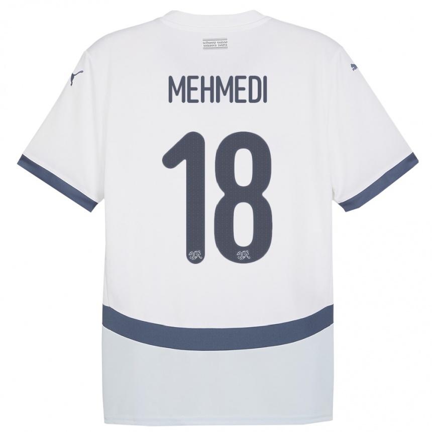 Niño Fútbol Camiseta Suiza Admir Mehmedi #18 Blanco 2ª Equipación 24-26