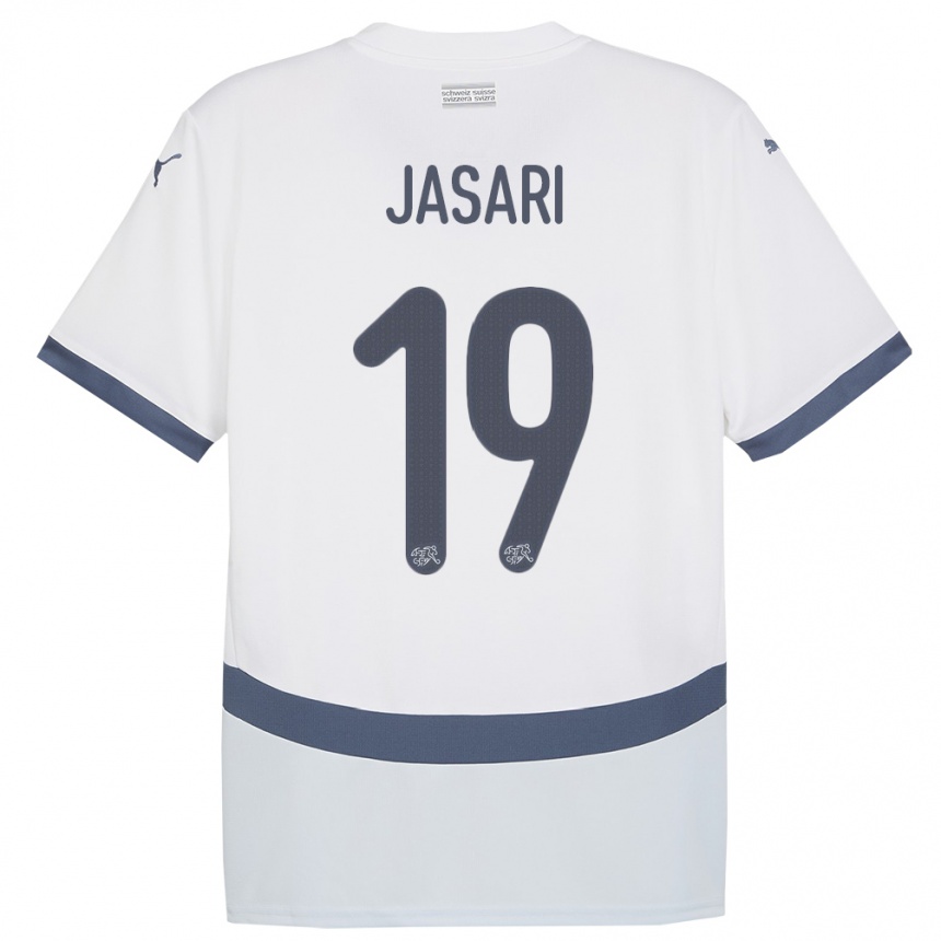 Niño Fútbol Camiseta Suiza Ardon Jasari #19 Blanco 2ª Equipación 24-26