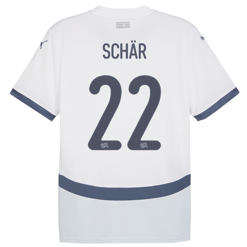 Niño Fútbol Camiseta Suiza Fabian Schar #22 Blanco 2ª Equipación 24-26