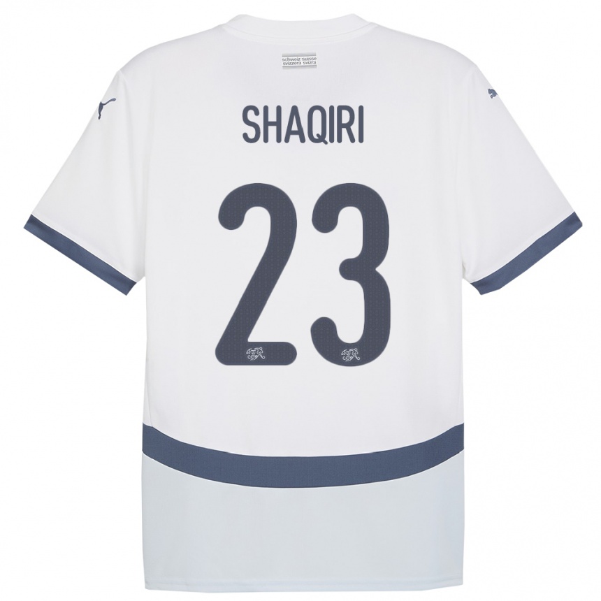 Niño Fútbol Camiseta Suiza Xherdan Shaqiri #23 Blanco 2ª Equipación 24-26