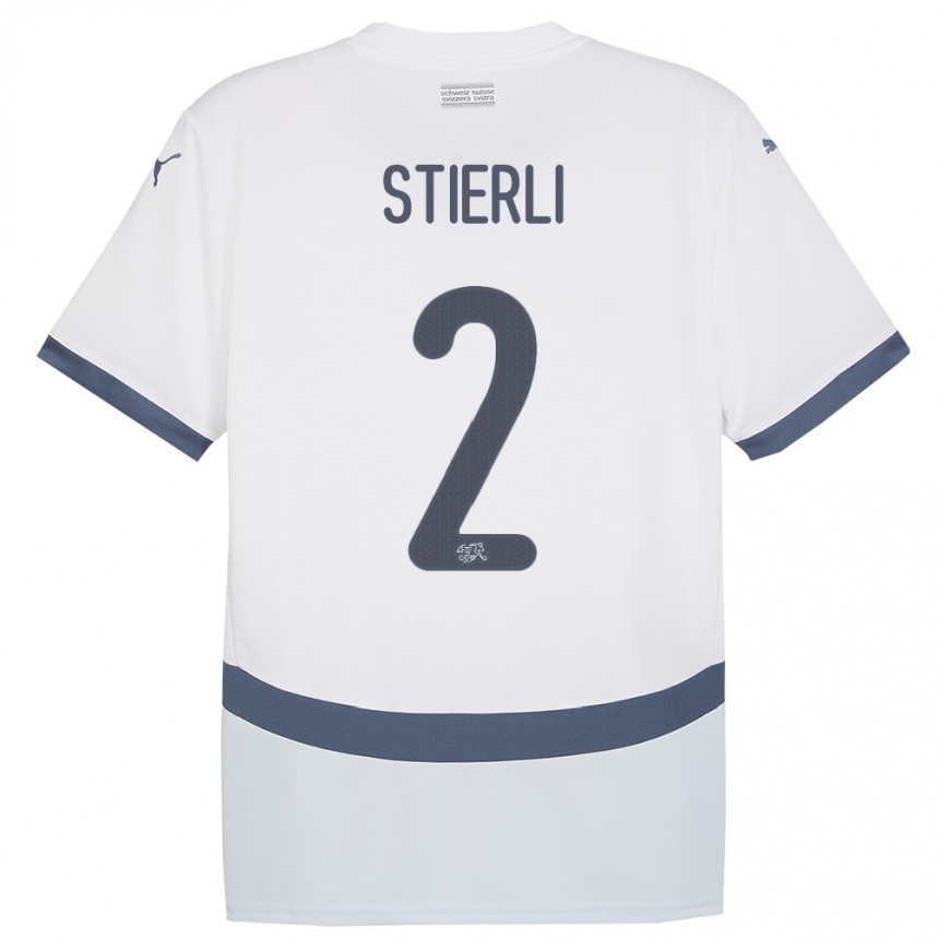 Niño Fútbol Camiseta Suiza Julia Stierli #2 Blanco 2ª Equipación 24-26