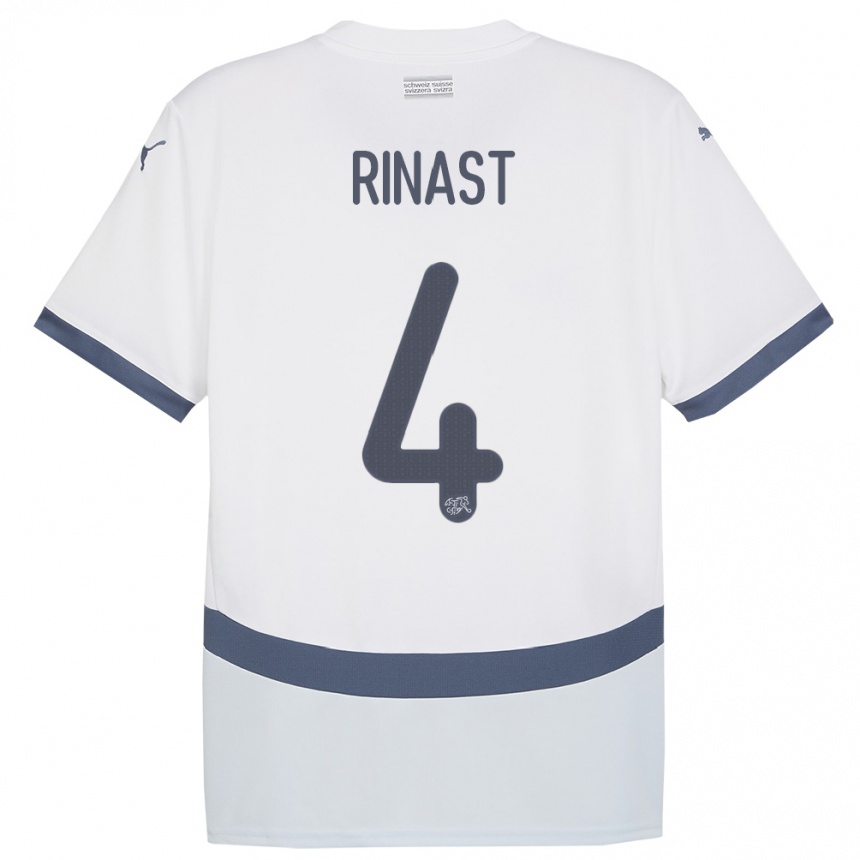 Niño Fútbol Camiseta Suiza Rachel Rinast #4 Blanco 2ª Equipación 24-26