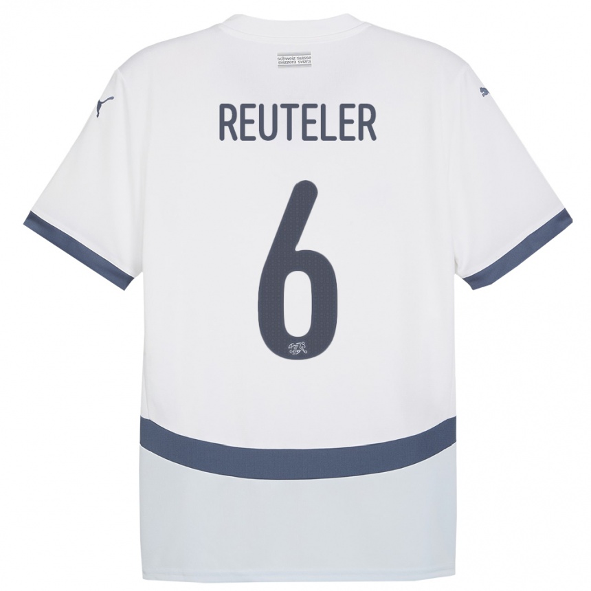 Niño Fútbol Camiseta Suiza Geraldine Reuteler #6 Blanco 2ª Equipación 24-26