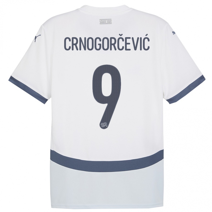 Niño Fútbol Camiseta Suiza Ana Maria Crnogorcevic #9 Blanco 2ª Equipación 24-26