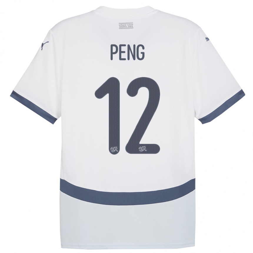 Niño Fútbol Camiseta Suiza Livia Peng #12 Blanco 2ª Equipación 24-26