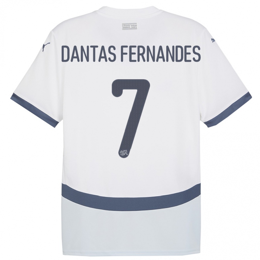 Niño Fútbol Camiseta Suiza Ronaldo Dantas Fernandes #7 Blanco 2ª Equipación 24-26