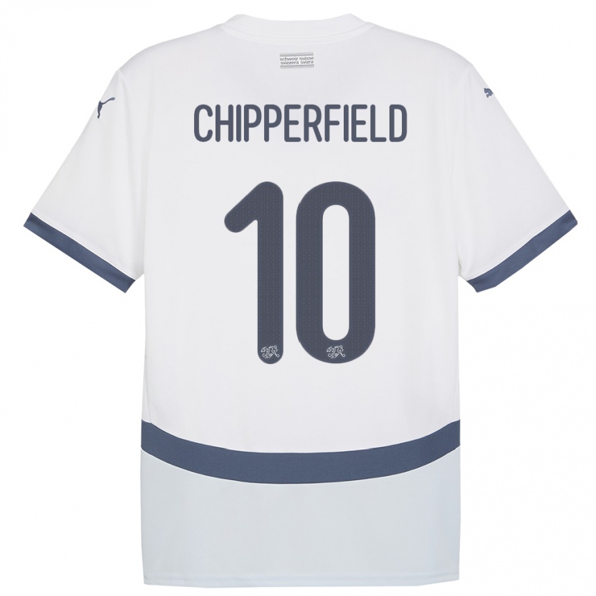 Niño Fútbol Camiseta Suiza Liam Chipperfield #10 Blanco 2ª Equipación 24-26