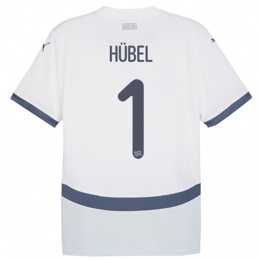 Niño Fútbol Camiseta Suiza Marvin Hubel #1 Blanco 2ª Equipación 24-26