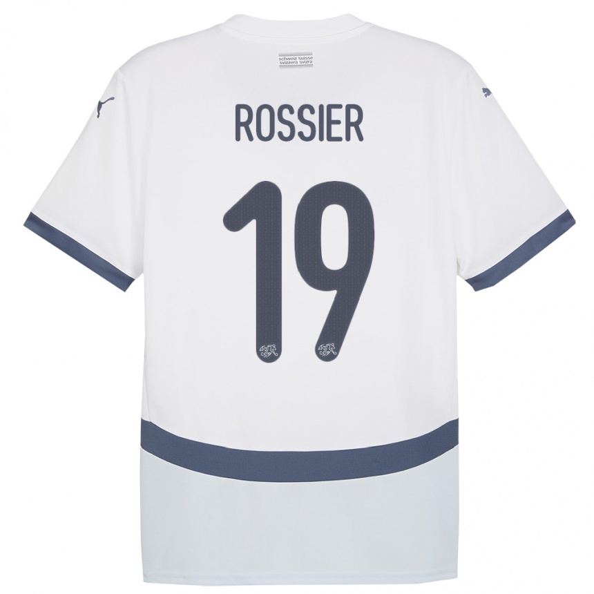 Niño Fútbol Camiseta Suiza Evan Rossier #19 Blanco 2ª Equipación 24-26