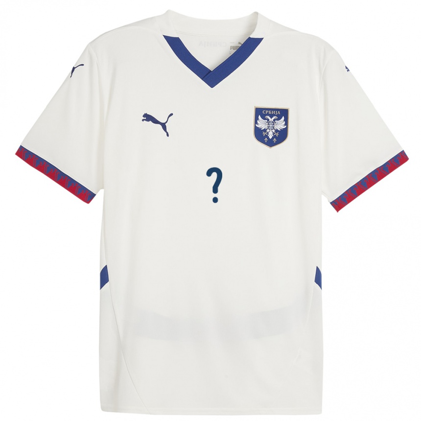 Niño Fútbol Camiseta Serbia Su Nombre #0 Blanco 2ª Equipación 24-26