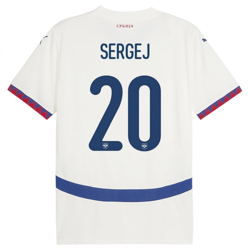 Niño Fútbol Camiseta Serbia Sergej Milinkovic-Savic #20 Blanco 2ª Equipación 24-26
