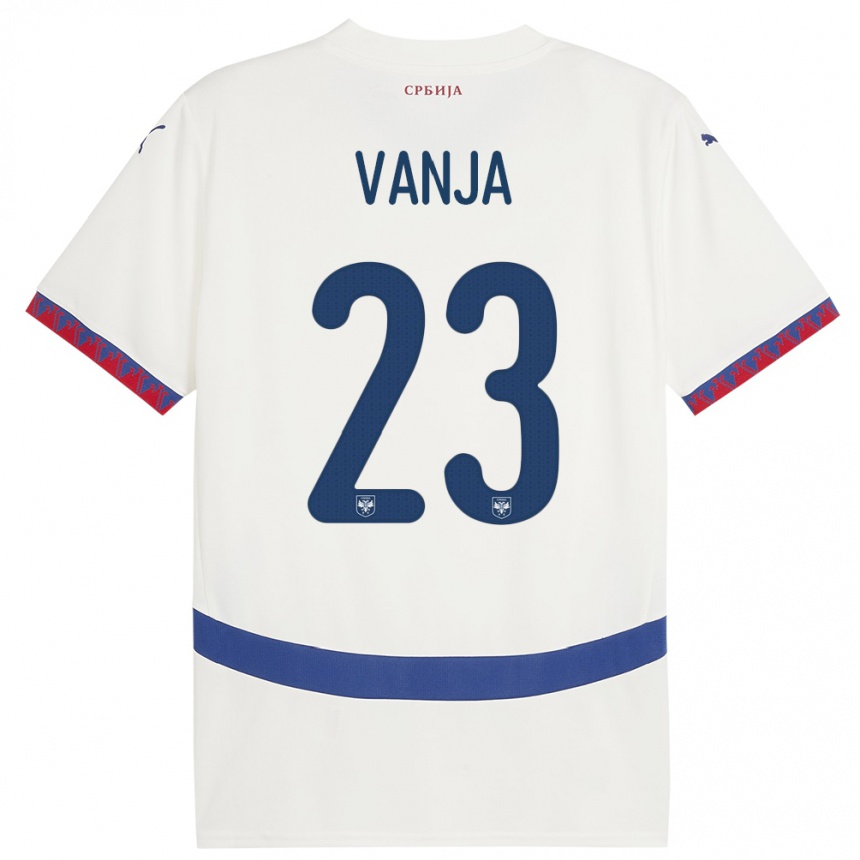 Niño Fútbol Camiseta Serbia Vanja Milinkovic-Savic #23 Blanco 2ª Equipación 24-26