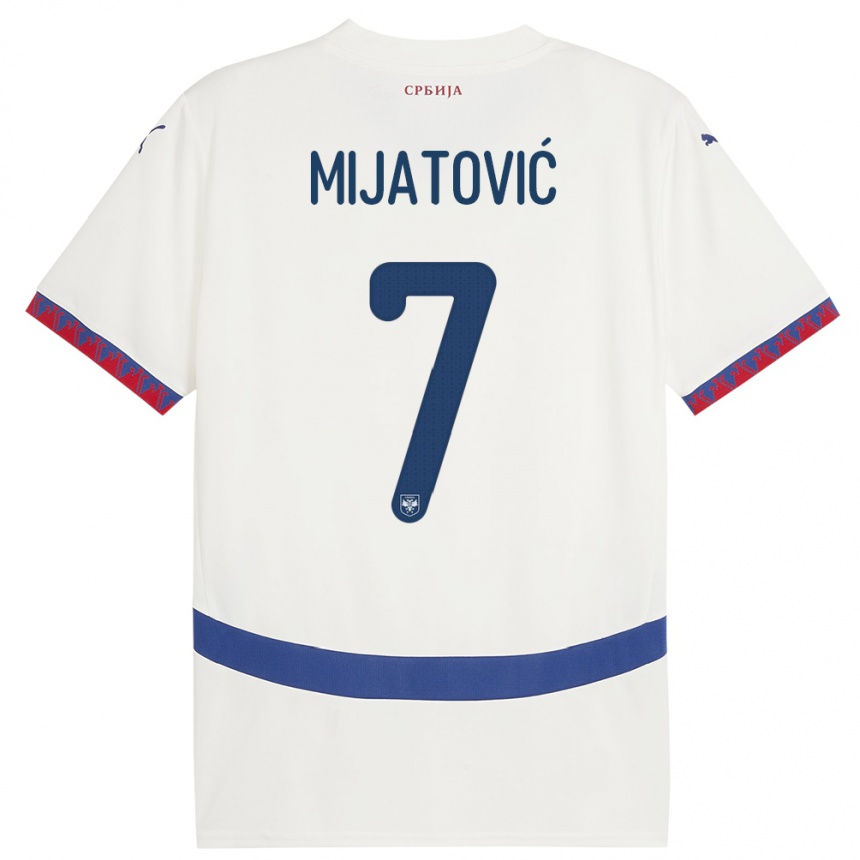 Niño Fútbol Camiseta Serbia Milica Mijatovic #7 Blanco 2ª Equipación 24-26