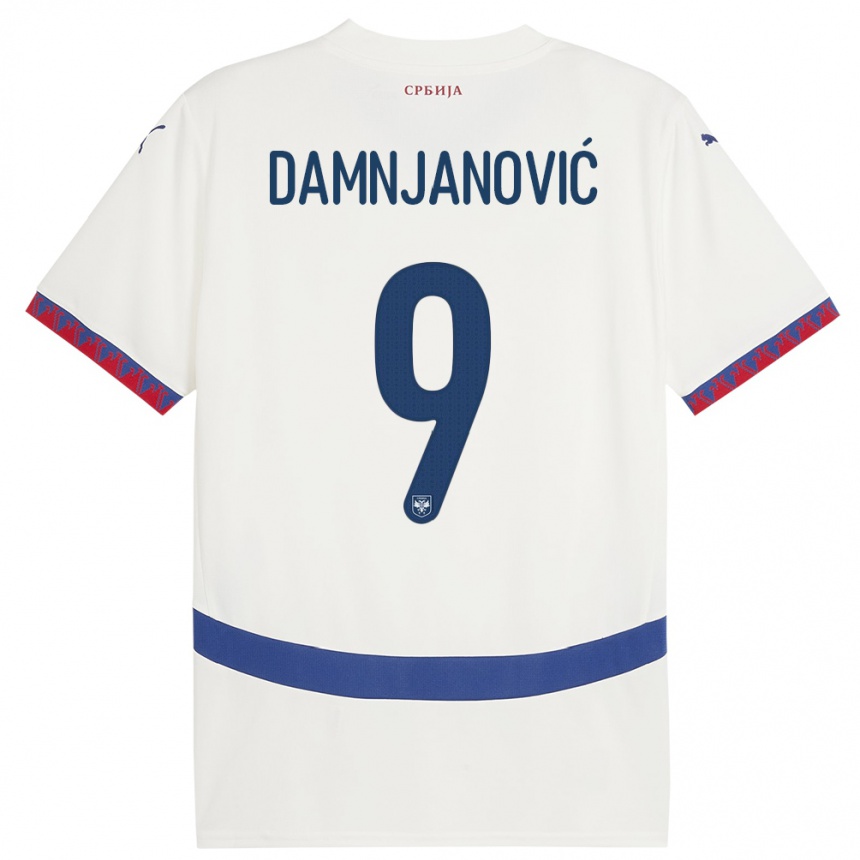 Niño Fútbol Camiseta Serbia Jovana Damnjanovic #9 Blanco 2ª Equipación 24-26