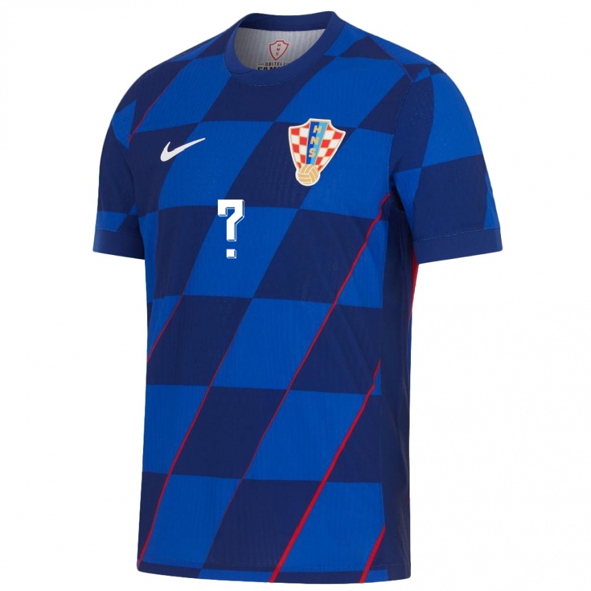 Niño Fútbol Camiseta Croacia Su Nombre #0 Azul 2ª Equipación 24-26