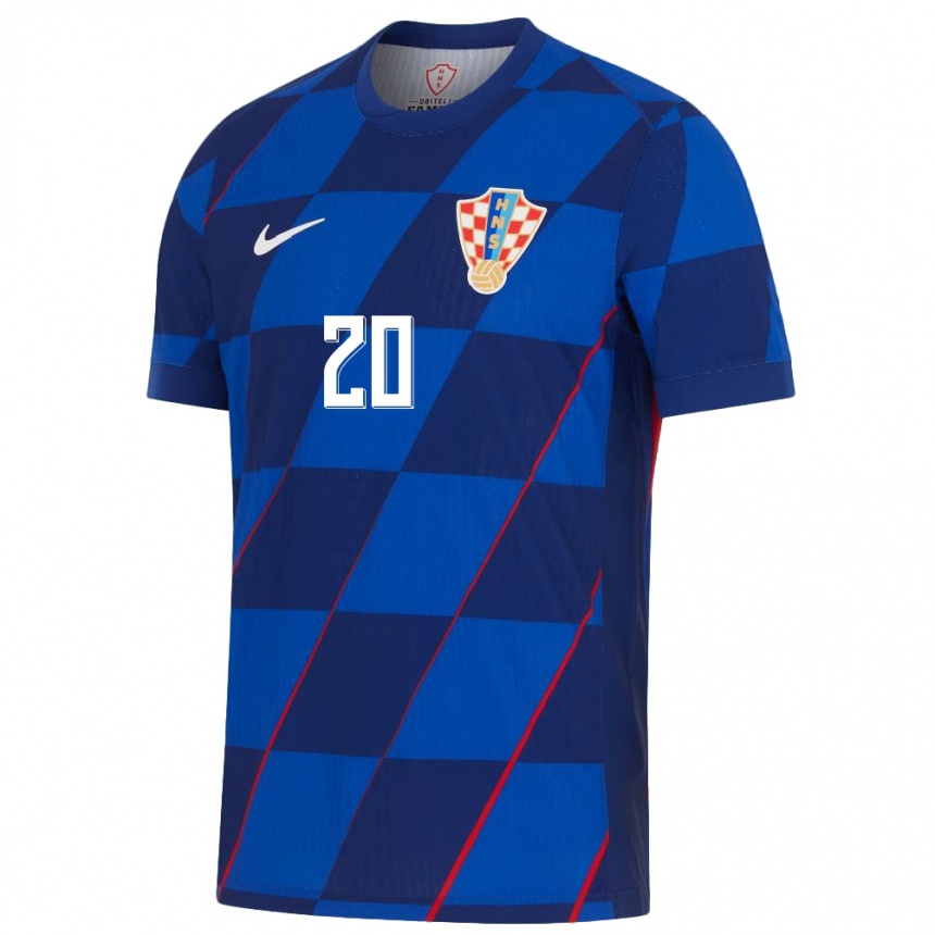 Niño Fútbol Camiseta Croacia Simun Mikolcic #20 Azul 2ª Equipación 24-26