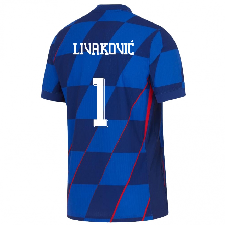 Niño Fútbol Camiseta Croacia Dominik Livakovic #1 Azul 2ª Equipación 24-26