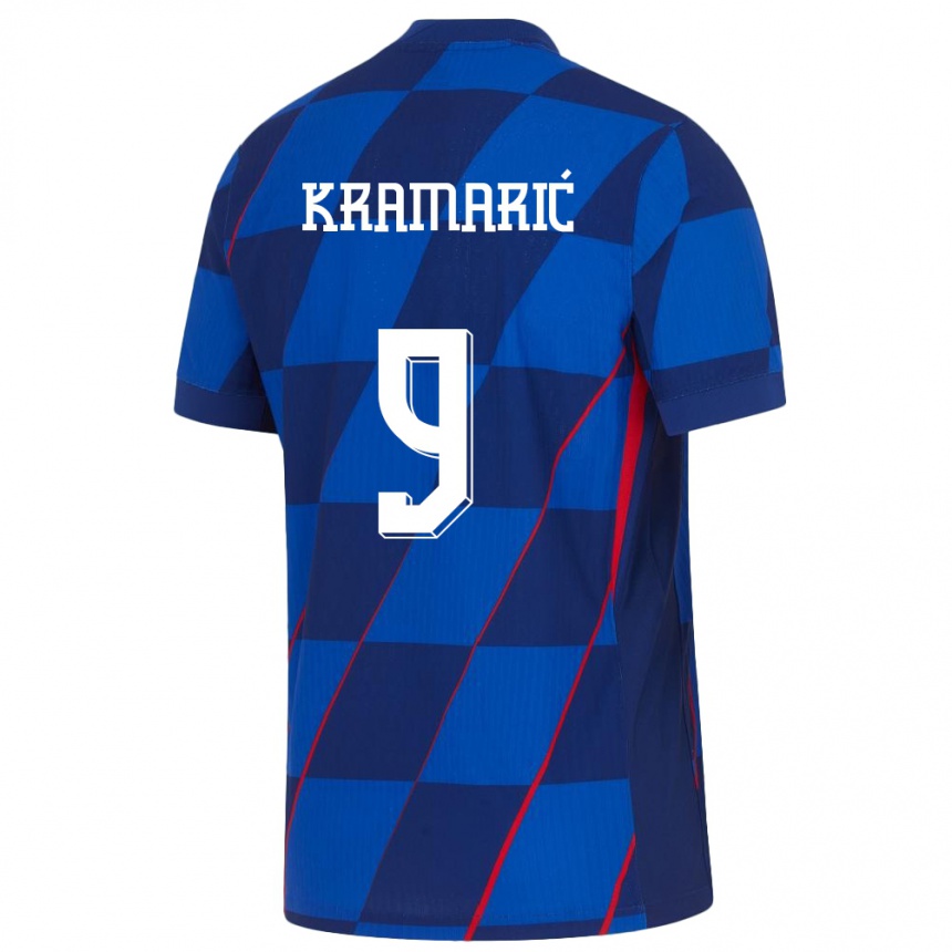 Niño Fútbol Camiseta Croacia Andrej Kramaric #9 Azul 2ª Equipación 24-26