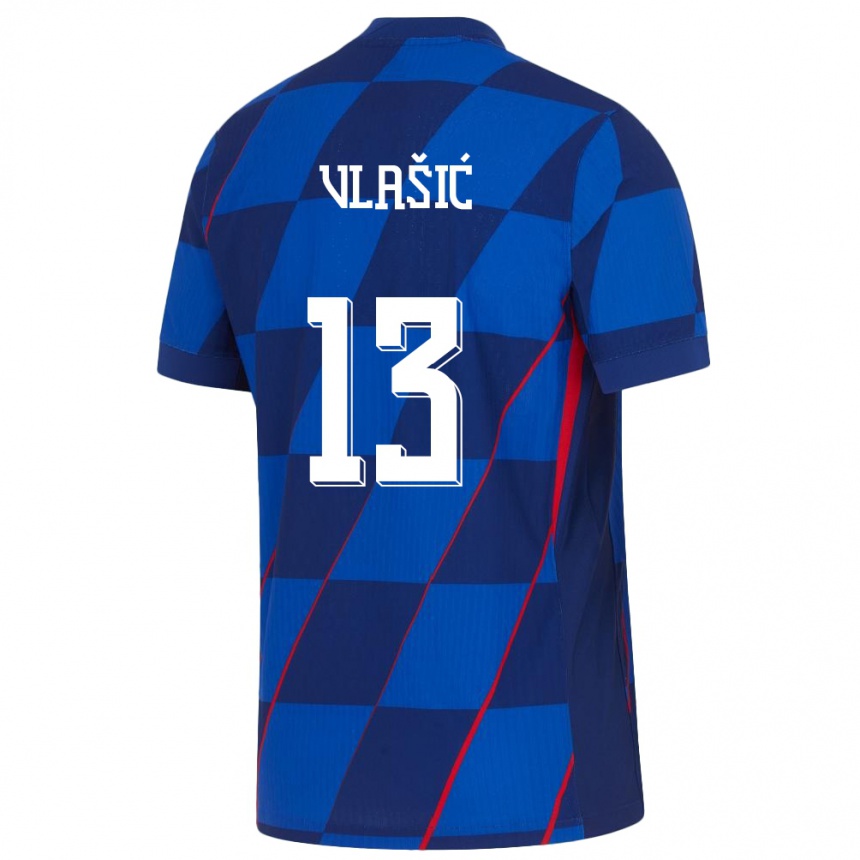 Niño Fútbol Camiseta Croacia Nikola Vlasic #13 Azul 2ª Equipación 24-26