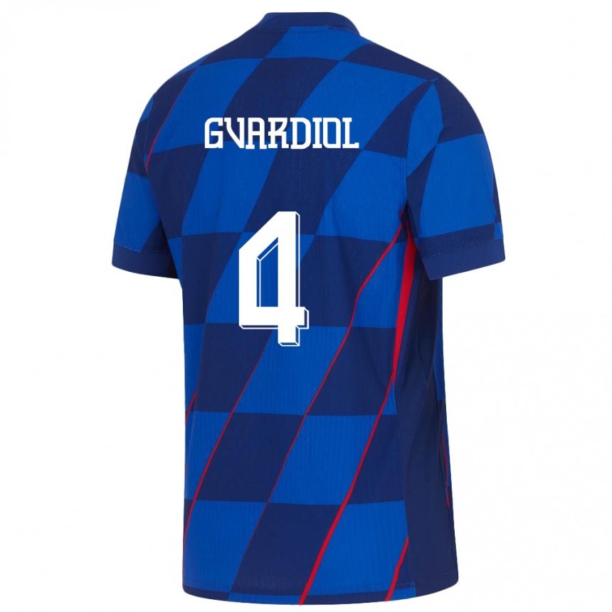 Niño Fútbol Camiseta Croacia Josko Gvardiol #4 Azul 2ª Equipación 24-26