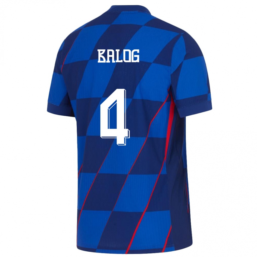 Niño Fútbol Camiseta Croacia Leonarda Balog #4 Azul 2ª Equipación 24-26