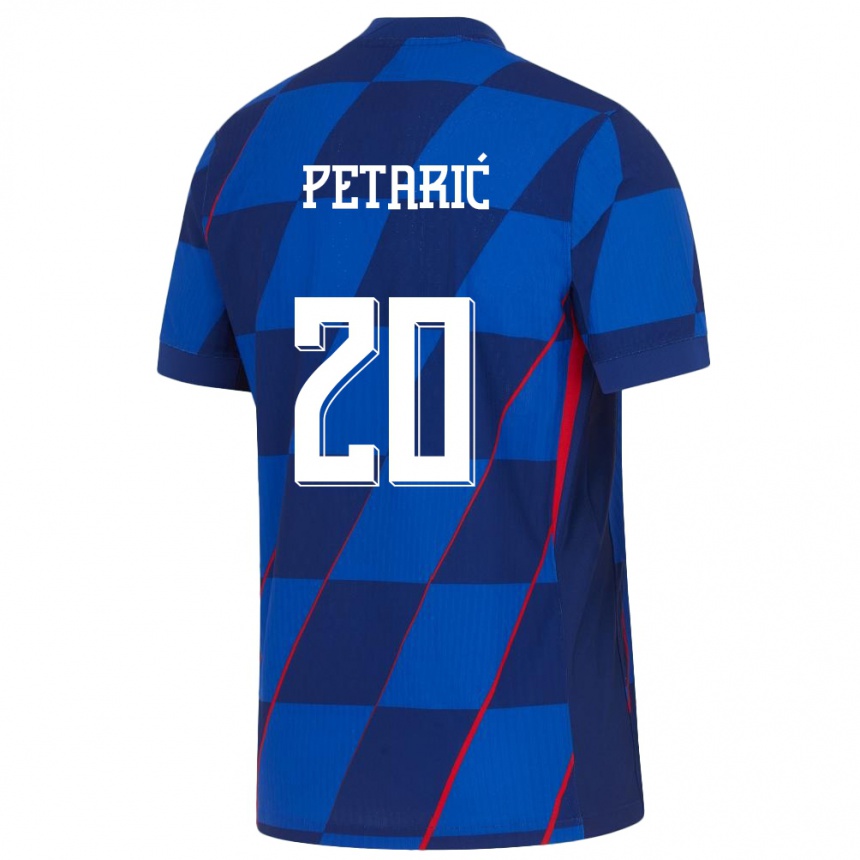 Niño Fútbol Camiseta Croacia Nika Petaric #20 Azul 2ª Equipación 24-26