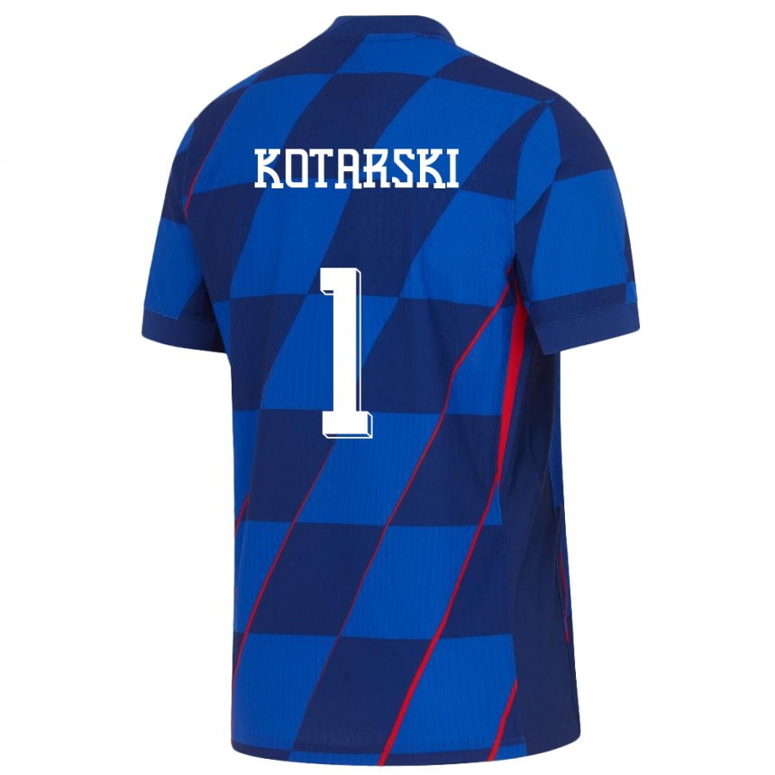 Niño Fútbol Camiseta Croacia Dominik Kotarski #1 Azul 2ª Equipación 24-26