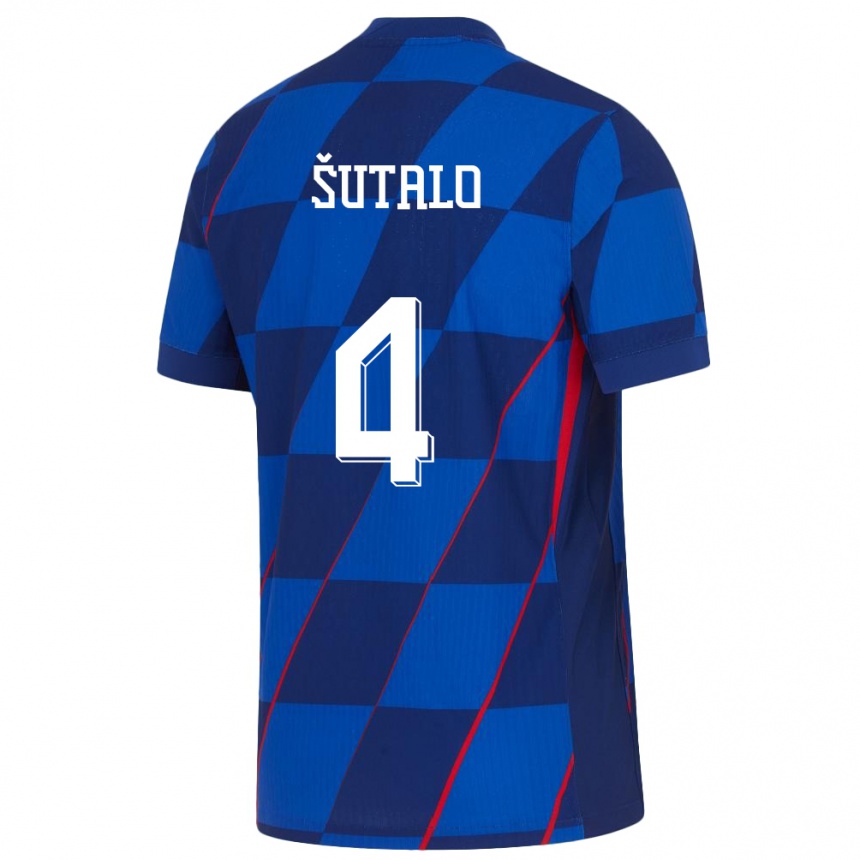 Niño Fútbol Camiseta Croacia Bosko Sutalo #4 Azul 2ª Equipación 24-26