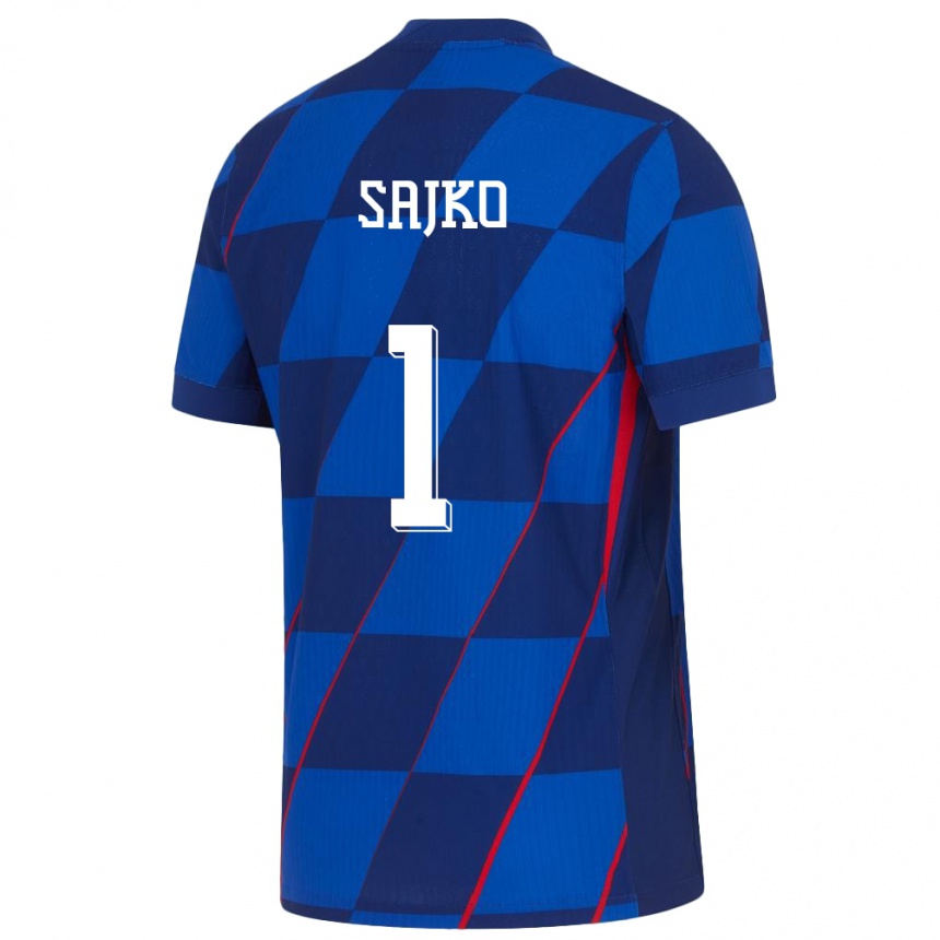 Niño Fútbol Camiseta Croacia Tin Sajko #1 Azul 2ª Equipación 24-26