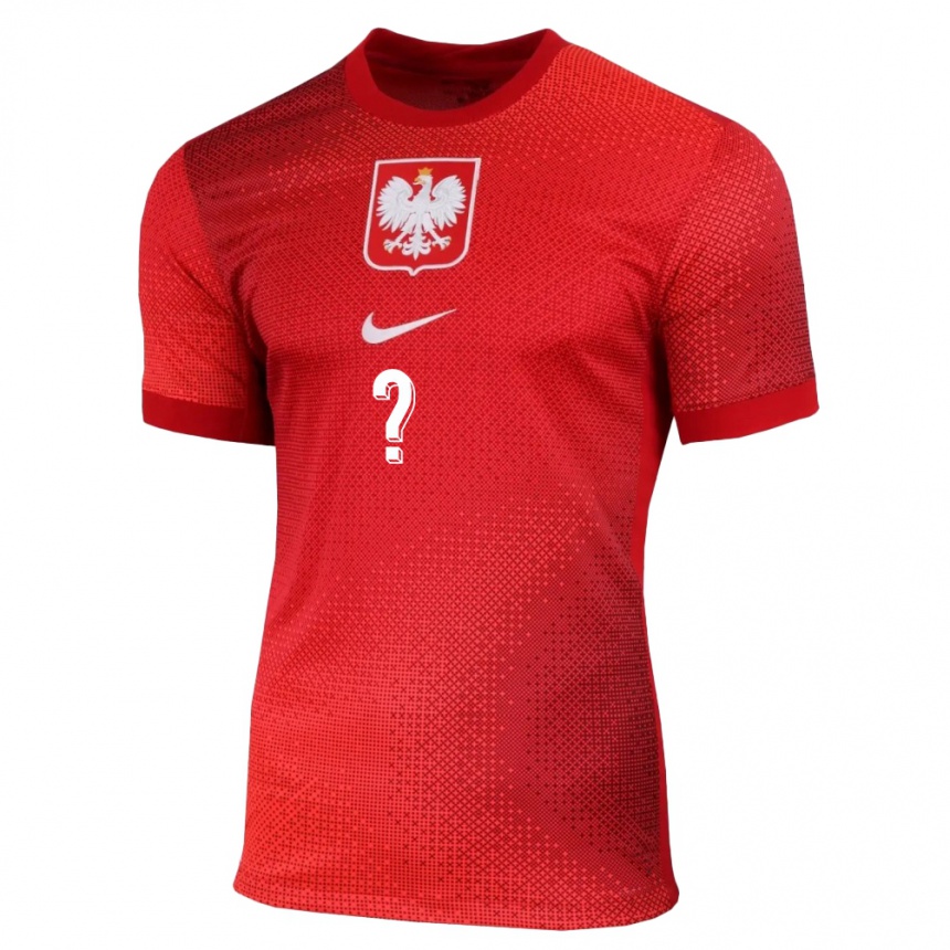 Niño Fútbol Camiseta Polonia Su Nombre #0 Rojo 2ª Equipación 24-26