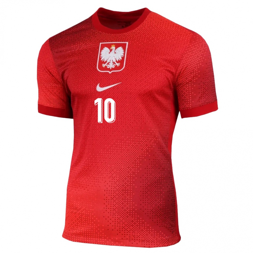 Niño Fútbol Camiseta Polonia Joanna Wroblewska #10 Rojo 2ª Equipación 24-26