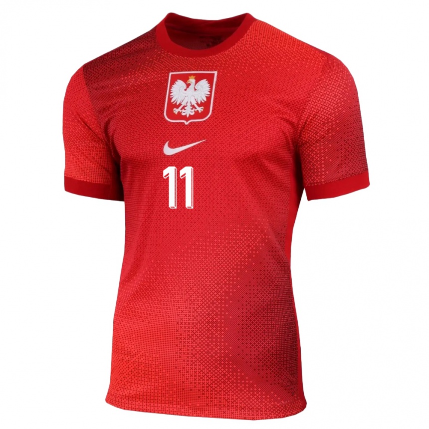 Niño Fútbol Camiseta Polonia Krzysztof Kolanko #11 Rojo 2ª Equipación 24-26