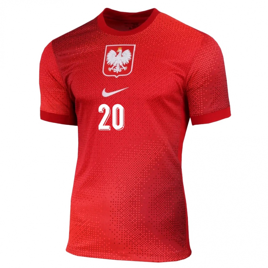 Niño Fútbol Camiseta Polonia Nikola Karczewska #20 Rojo 2ª Equipación 24-26